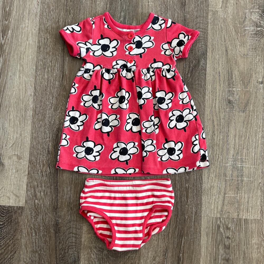 Hanna Andersson Toddler Girl Floral Print Dress Red - Size: 2T